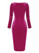 Rose Pink 1960s Cowl Neck Velvet Slit Dress - vintage dress, retro fashion
