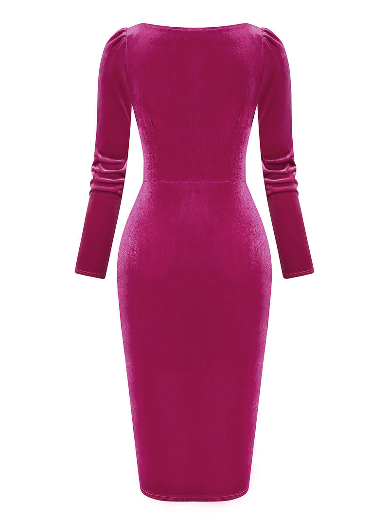 pink velvet cocktail dress Lulus | Hot Pink Velvet Burnout Surplice Mini Dress | Womens | X-Large