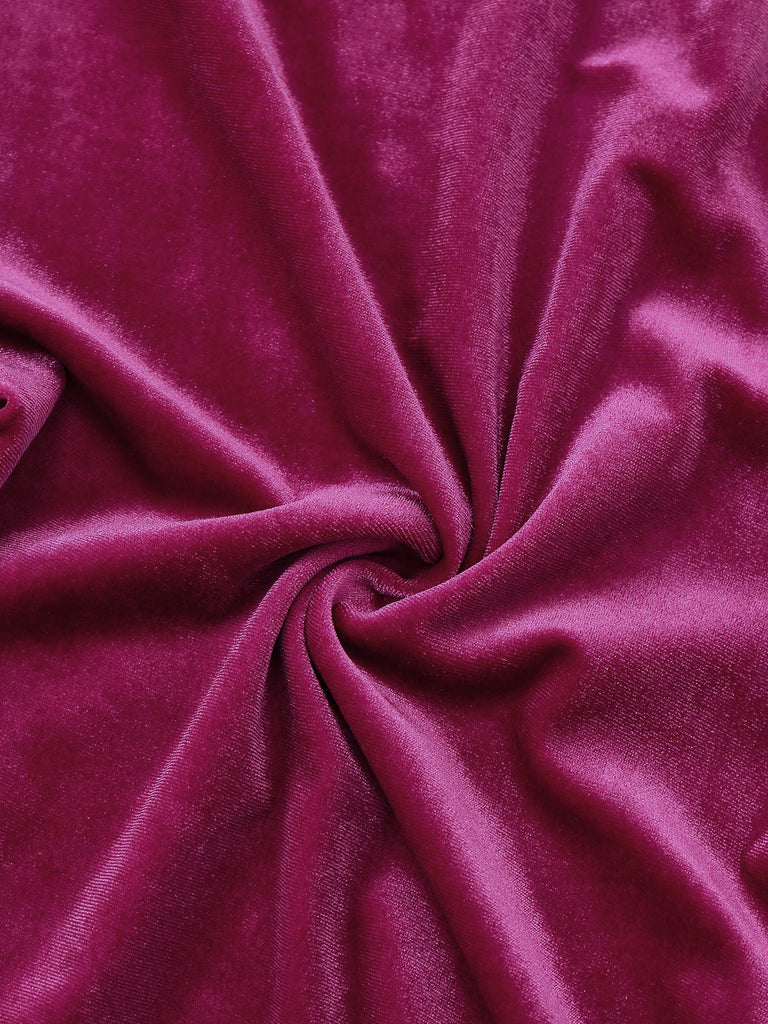 Rose Pink 1960s Cowl Neck Velvet Slit Dress - vintage dress, retro fashion