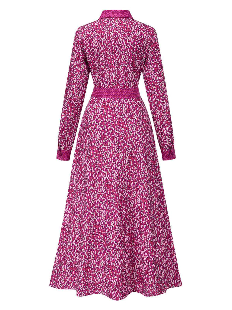 1930s Lapel Polka Dots Maxi | 1930s | vintage dress, retro fashion