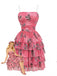 Rose Red 1950s Print Mesh Dress Dress