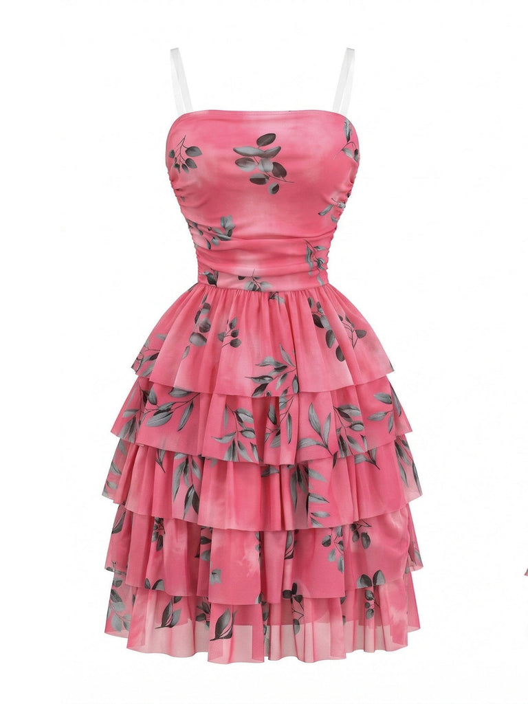 Rose Red 1950s Print Mesh Dress Dress