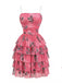 Rose Red 1950s Print Mesh Dress Dress