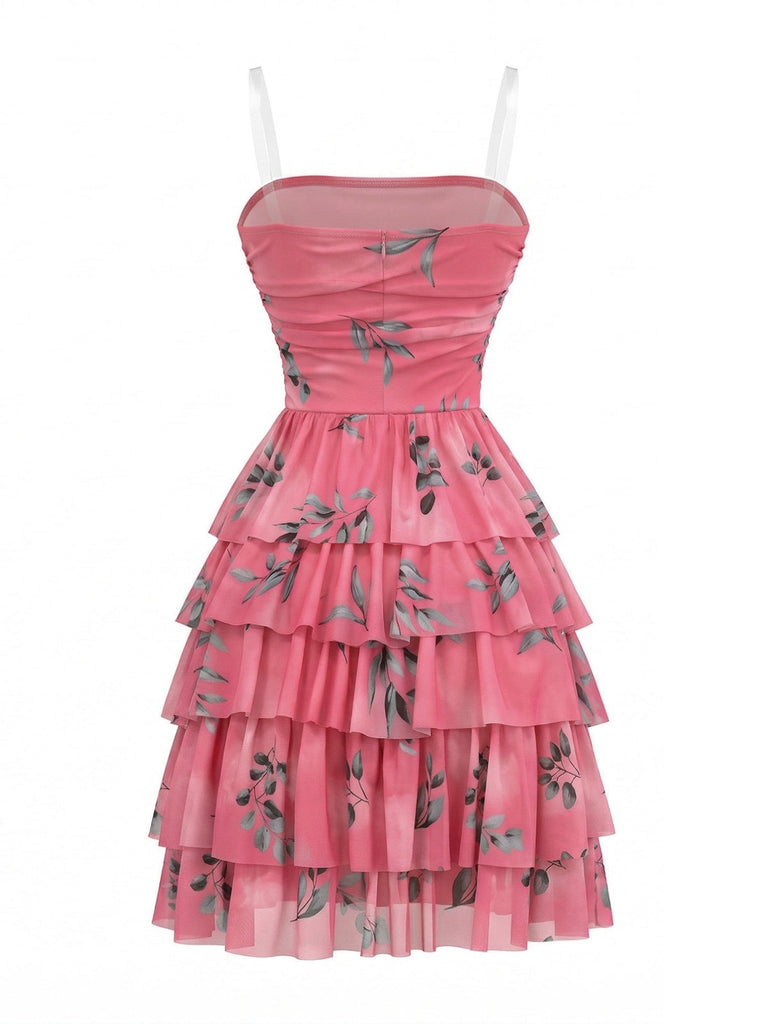 Rose Red 1950s Print Mesh Dress Dress