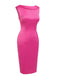 Rose Red 1960s Satin Solid Pencil Dress: timeless style reimagined