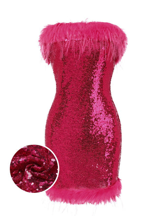She slips into this Rose Red 1970s Strapless Sequined Dress and suddenly it's a 1970s daydream