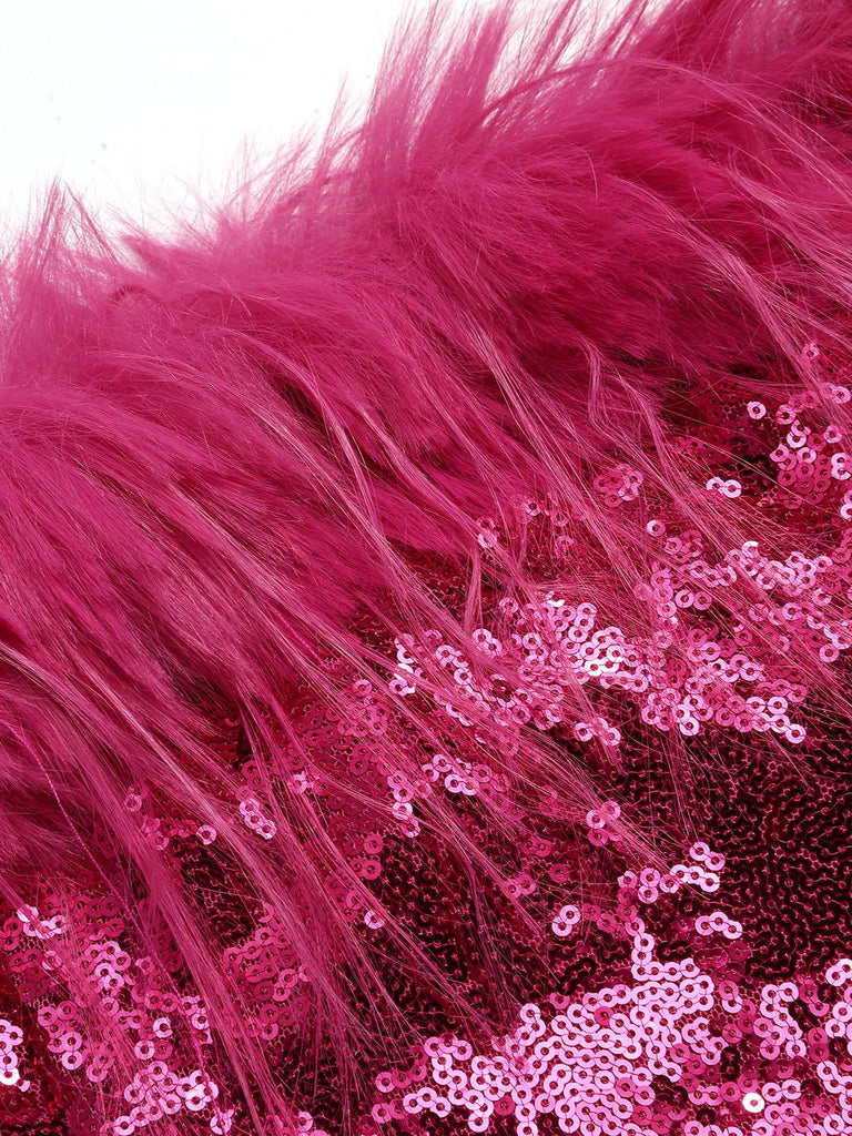 Rose Red 1970s Strapless Sequined Dress — a 1970s silhouette that turns sidewalks into runways