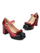 Round Toe Colorblock Patent Leather High Heels — vintage style that transcends decades