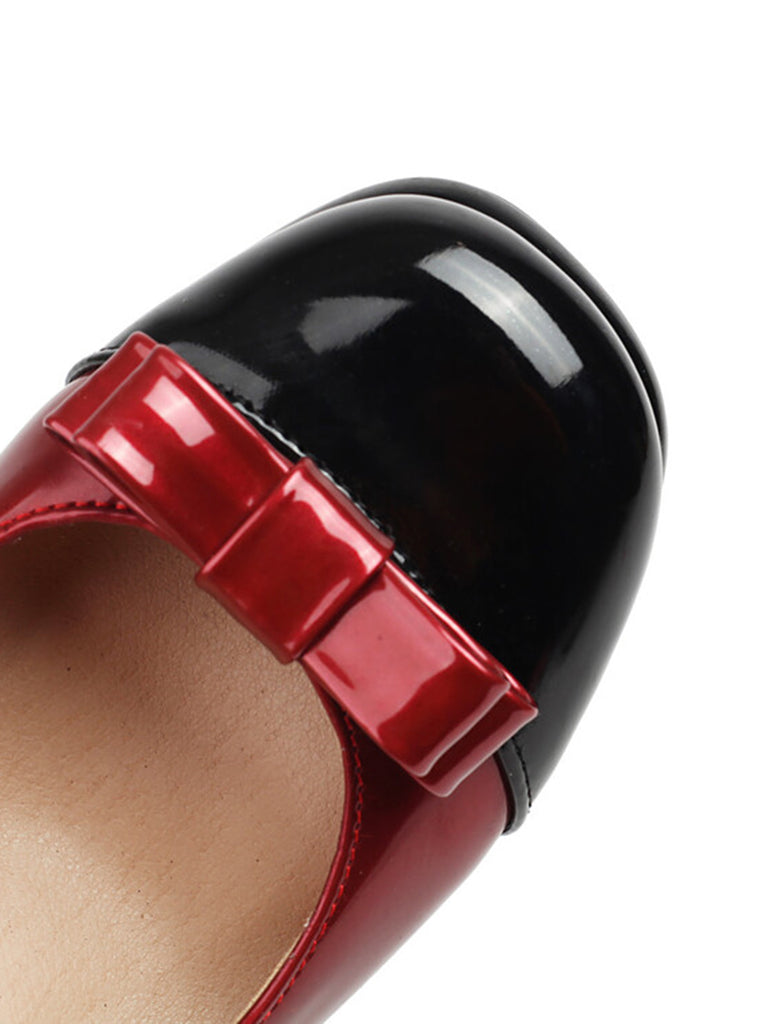 Round Toe Colorblock Patent Leather High Heels: timeless vintage elegance she makes her own