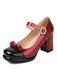 Round Toe Colorblock Patent Leather | vintage shoes, retro heels