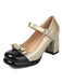 Round Toe Colorblock Patent Leather High Heels — vintage style that transcends decades