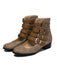 Round Toe Low Chunky Heel Cut-Out Boots - vintage shoes, retro heels