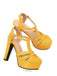 Round Toe T-Strap Chunky Block Heel Platform Sandals - vintage shoes, retro heels