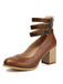 Round Toe Thick-Soled Wood-Grain Chunky Heel Shoes: timeless vintage elegance she makes her own