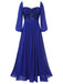 She slips into this Royal Blue 1920s Sequined Sweetheart Neck Maxi Dress and suddenly it's a 1920s daydream