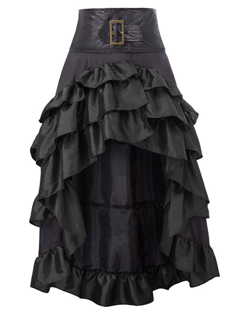 Ruffle Patchwork Irregular Skirt: timeless style reimagined