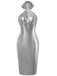 1960s Metallic Halter Keyhole Bodycon Dress