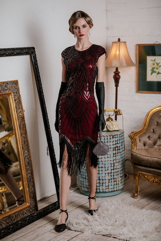 [US Warehouse] Blue 1920s Tassel Gatsby Flapper Dress