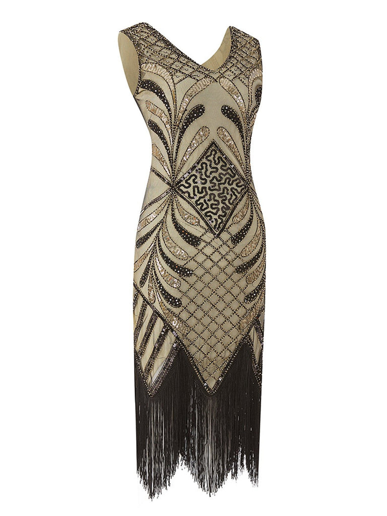 1920s Sequin Fringed Flapper Dress
