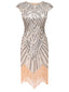 [US Warehouse] Pink 1920s Tassel Gatsby Flapper Dress