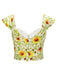 Yellow Sunflower Sweetheart Collar Crop Top