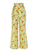 2PCS 1950s Sunflower Crop Top & Pants