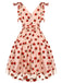 [US Warehouse] Pink 1950s Strawberry Mesh Swing Dress