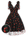 Green 1950s Daisy Mesh Swing Dress