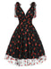 Green 1950s Daisy Mesh Swing Dress