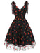 Green 1950s Daisy Mesh Swing Dress