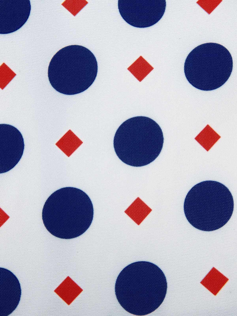 [US Warehouse] Blue 1950s Polka Dot Buttoned Romper