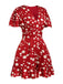 Red 1930s Polka Dot Ruffle Romper
