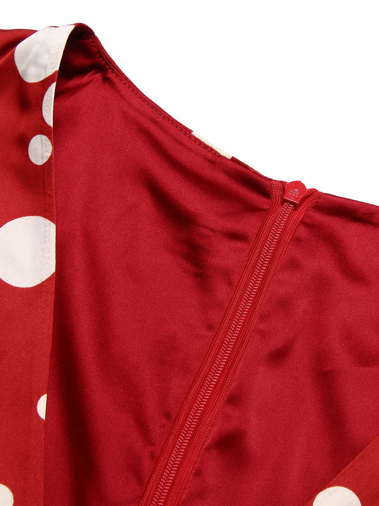 Red 1930s Polka Dot Ruffle Romper