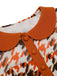 [Pre-Sale] Orange 1940s Houndstooth Doll Collar Dress