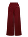 Red 1950s Burgundy Button Wide leg Pants