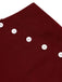Red 1950s Burgundy Button Wide leg Pants