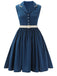 [Pre-Sale] [Plus Size] 1960s Navy Blue Sleeveless Lapel Dress