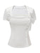 [Pre-Sale] 2PCS 1960s Button Shirt & Lace Hem Solid Skirt