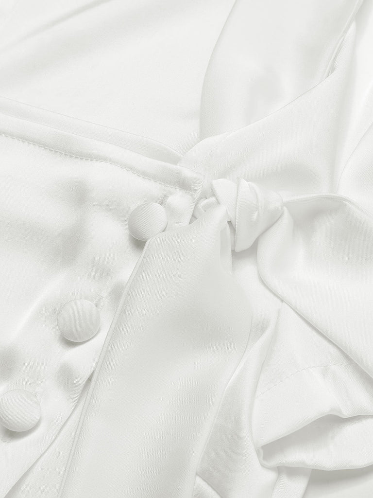 White 1950s White Button Down Shirt