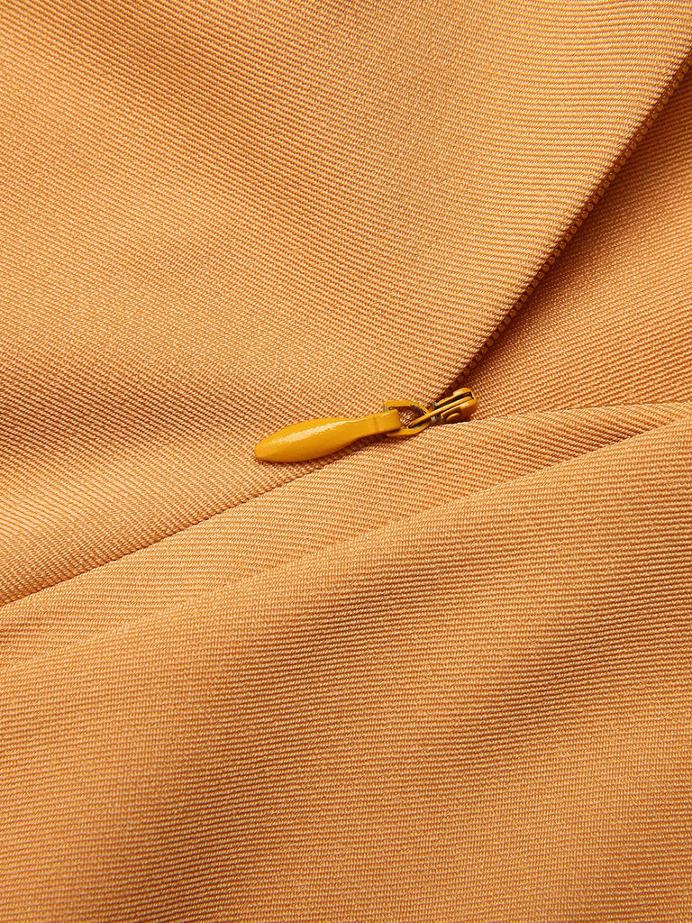 [Pre-Sale] Apricot Yellow 1950s Bandeau Umbrella Dress