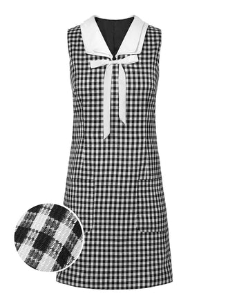 ‍1960s Gingham Plaid Shift Dress (86% off)