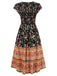 1970s Floral Printed Flounce Sleeves Bohemian Dress