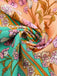 1970s Floral Printed Flounce Sleeves Bohemian Dress