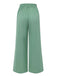 Green 1940s Solid Textured Wide-Leg Pants