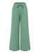 Green 1940s Solid Textured Wide-Leg Pants
