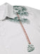 White 1940s Lapel Palm Trees Blouse