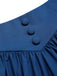 Blue 1940s Cotton Lace Hem Pleated Skirt