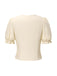 Cream 1940s Cotton Deep V-Neck Ruched Top