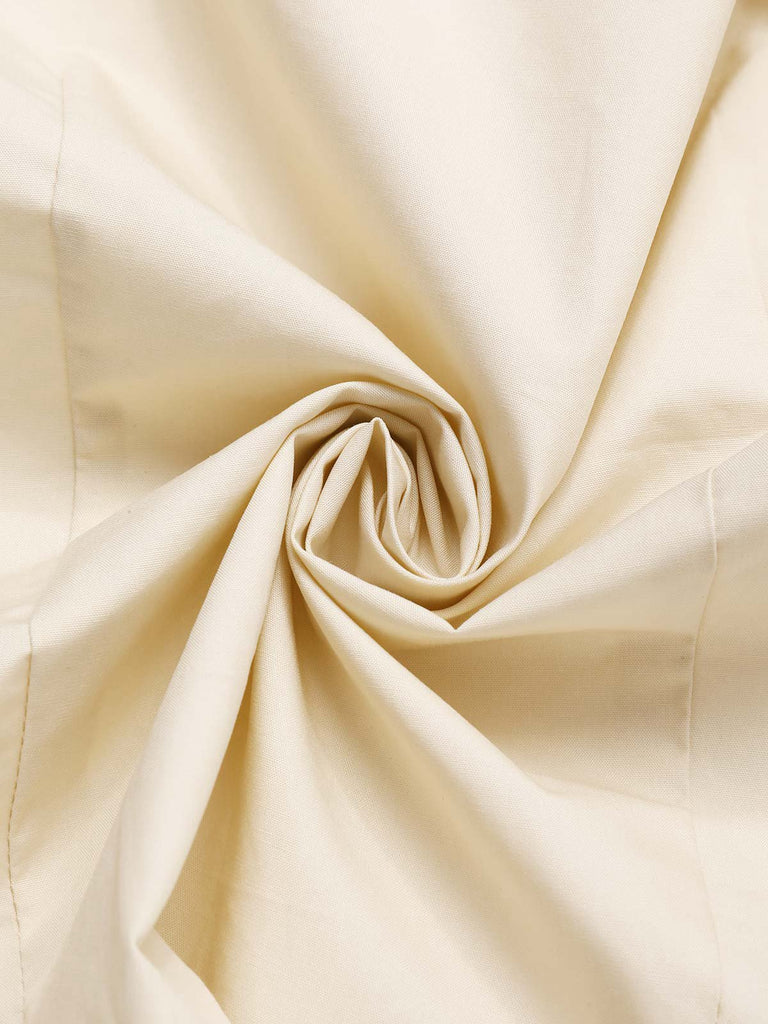 Cream 1940s Cotton Deep V-Neck Ruched Top