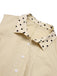 Beige 1940s Cotton Polka Dot Lapel Dress